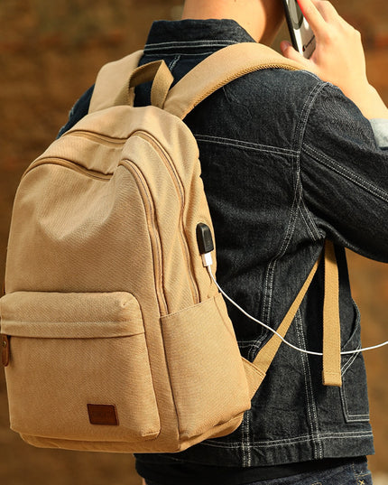 Student School Bag Canvas College Student Travel Computer Backpack