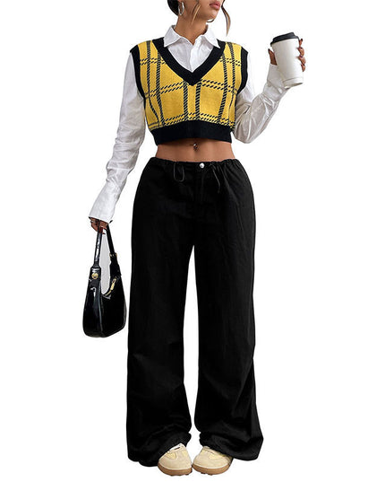Women's V-neck Plaid Waistcoat