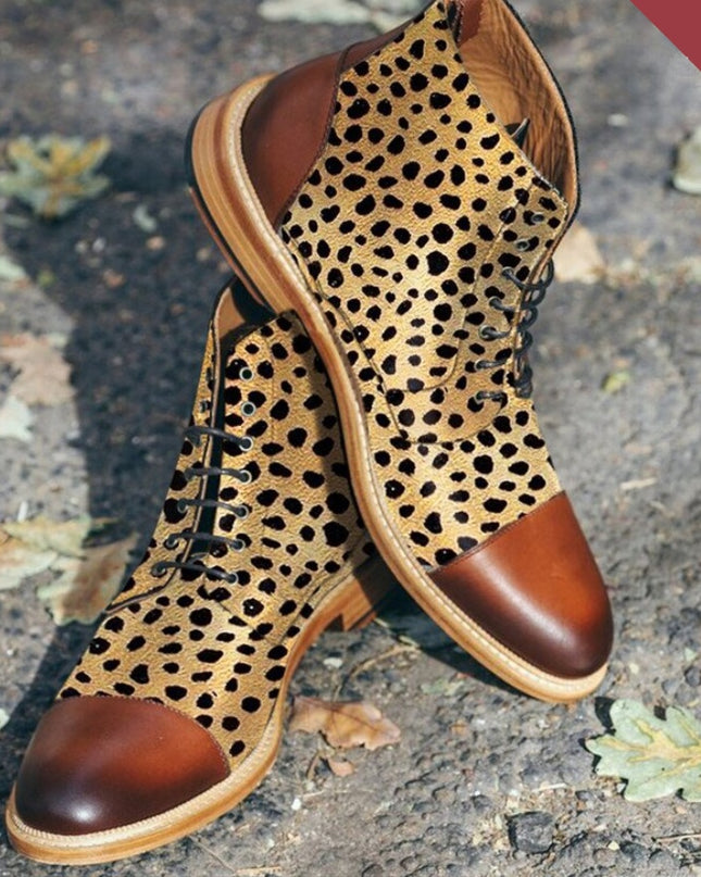 Spring Low Heel Front Lace Up Low Tube Martin Boots Men's Shoes