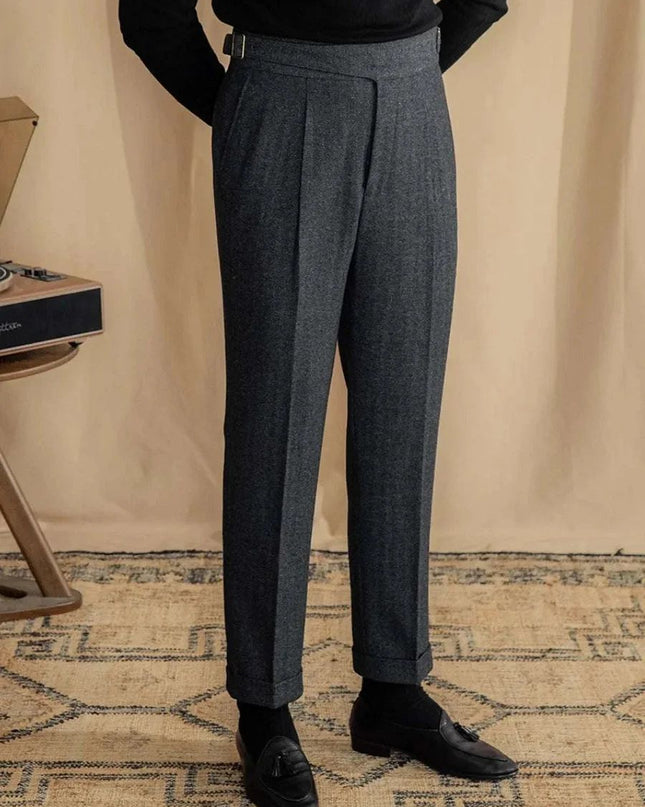 Antonios Vintage Wool Herringbone Pants