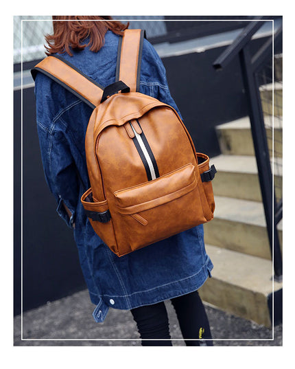 Men and women pu leather backpack