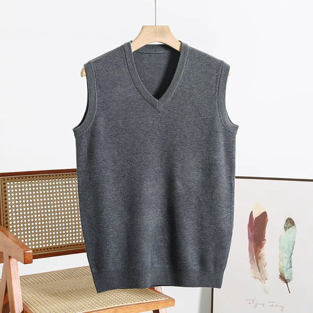 V-neck Sweater Vest Men's Autumn And Winter Warm