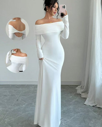 Women's  Off-shoulder Fashion Slim Temperament Sexy Sheath Dress