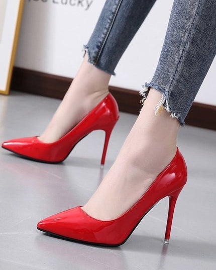 Pointed Stiletto Low-cut Heel Shoes Plus Size Women