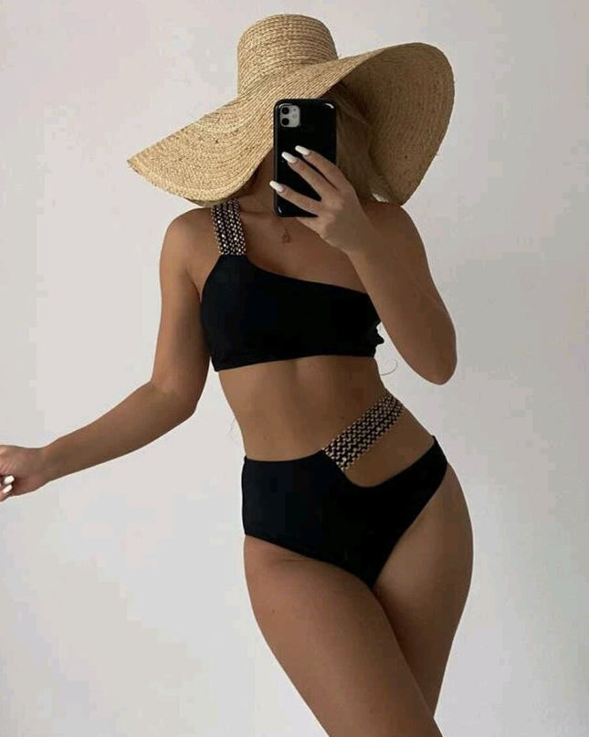 New Ladies High Waist Split Bikini Swimsuit
