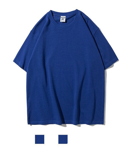 Work Clothes Embroidery Loose Round Neck Cotton Men's Short-sleeved T-shirt