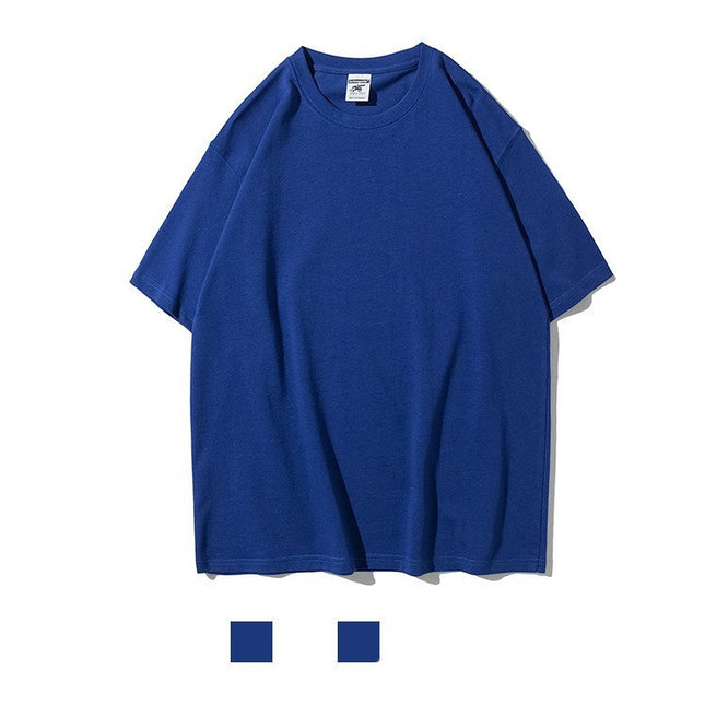 Work Clothes Embroidery Loose Round Neck Cotton Men's Short-sleeved T-shirt