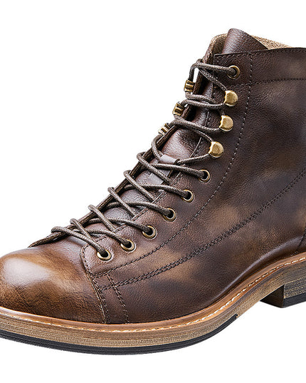 Men's Summer High Top Leather Vintage Leather Martin Boots