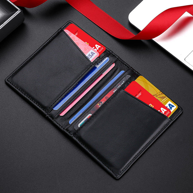 Multi-card Slot RFID Real Cowhide Bank Card Holder ID Holder