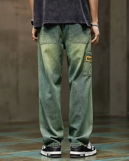 Vintage Jeans Men's High Street All-matching Straight Pants