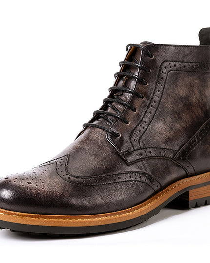 Casual Men's Leather Round Toe Martin Boots