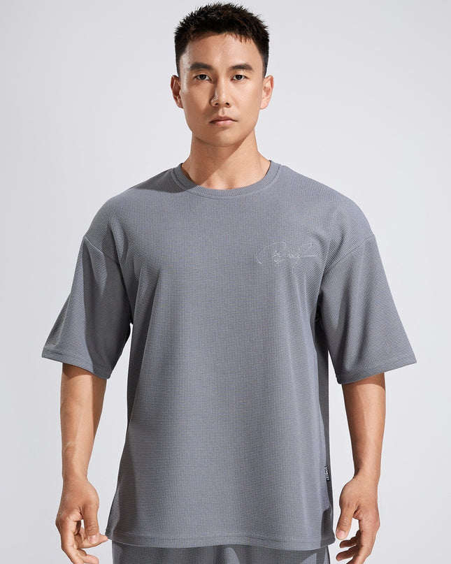 Sports American Fashion Men's Waffle Short Sleeve
