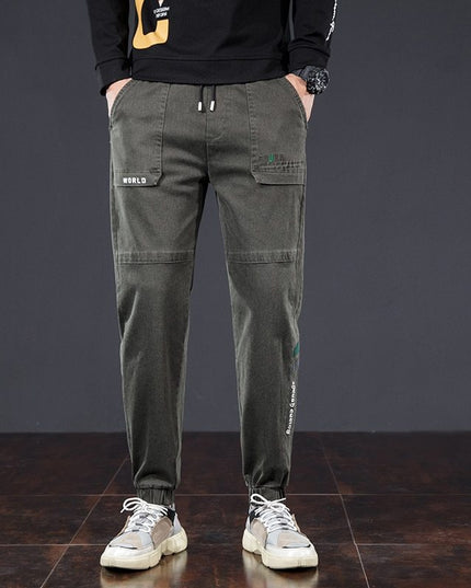 Stretch elastic waist loose-fitting overalls
