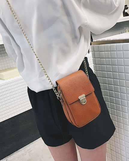 Chain double zipper cross - slung casual bag