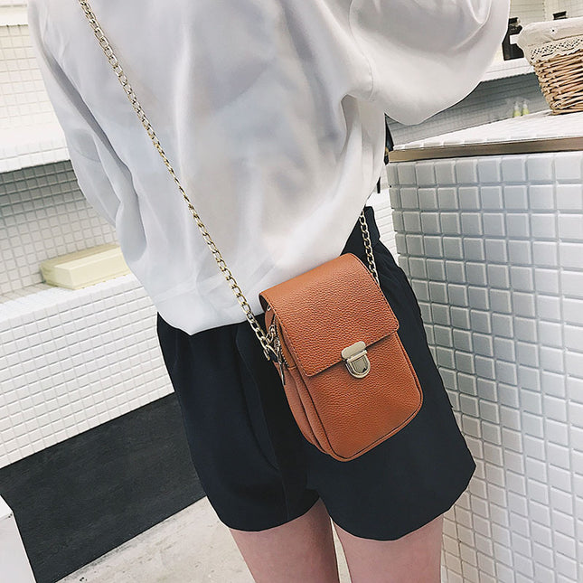 Chain double zipper cross - slung casual bag