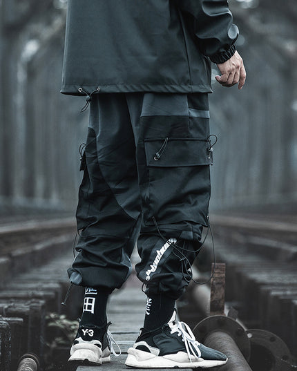 Fashion Trend Functional Wind Overalls Men's Black Tide Brand Student Harem Pants