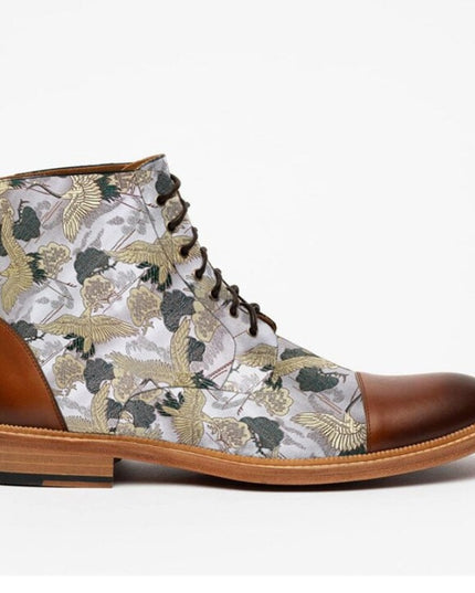 Spring Low Heel Front Lace Up Low Tube Martin Boots Men's Shoes
