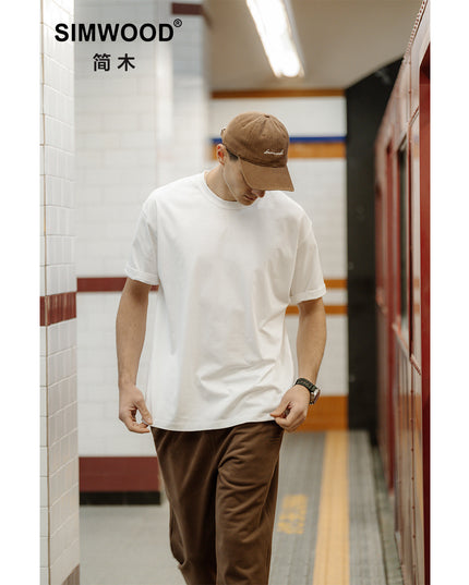 Basic Solid Color Heavy Underwear Short-sleeved T-shirt Men