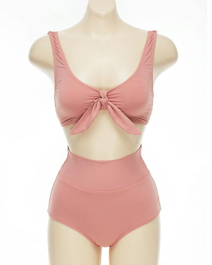 High-waisted belly-covering bikini