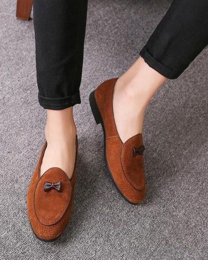Men's leather shoes personality butterfly tassel fashion leather peas shoes