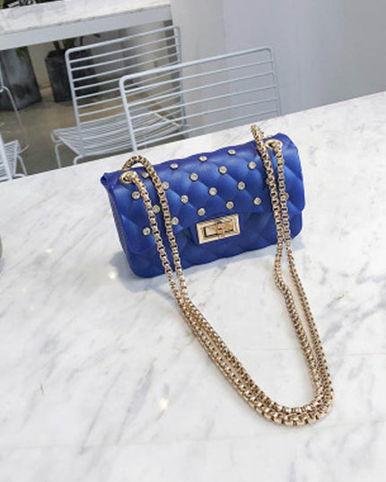 Diamond Chain One-Shoulder Diagonal Small Square Bag