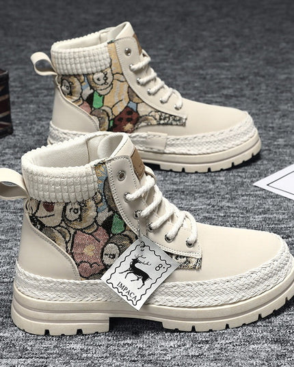 Men's Casual All-match Worker Boot High-top Shoes