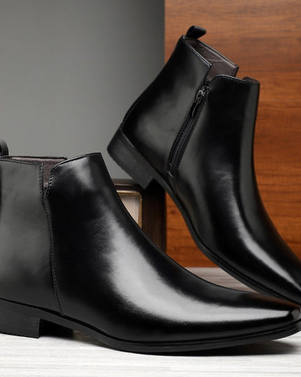 Plus Size High-top Leather Boots Men