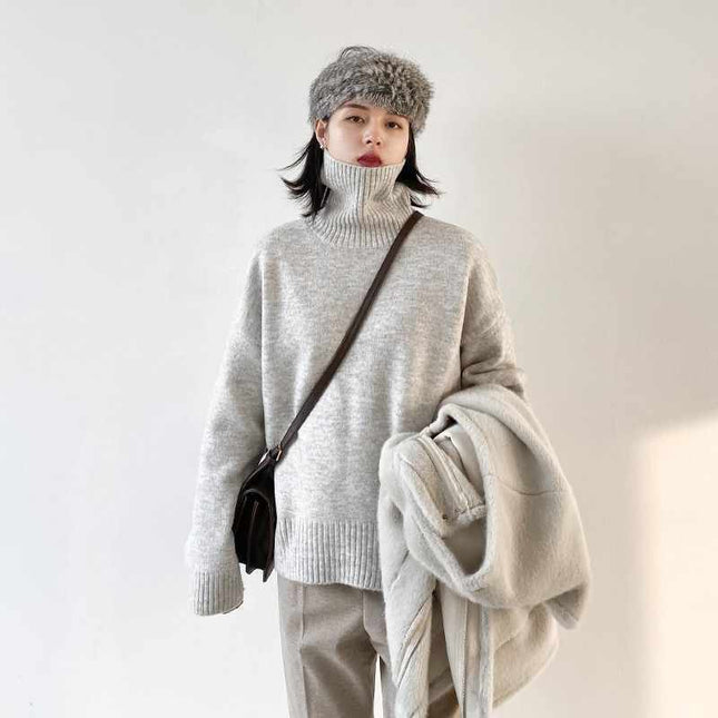 Women's Turtleneck Sweater Vintage Thickened Sweater
