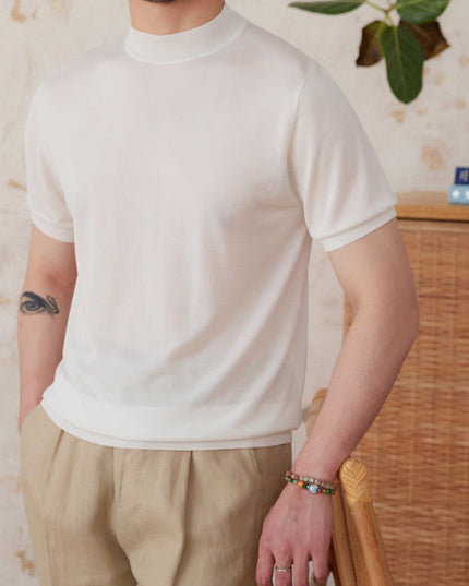 Slim Fit Small Round Neck Short Sleeve