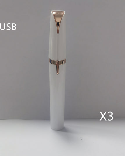 Mini Electric Eyebrow Trimmer Lipstick Brows Pen Hair Remover Painless Razor Epilator with LED Light
