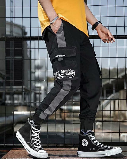 Men's Multi-Pocket Trousers With Feet, Casual Trousers, Overalls