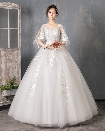 Long Sleeve Wedding Dress New Bride Trailing