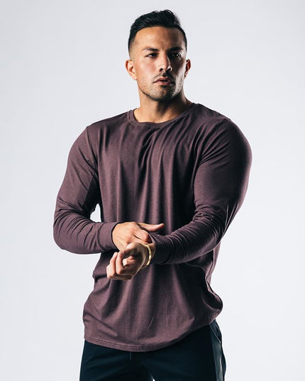 Sports Casual Long-sleeved T-shirt Men's Solid Color Stretch Slim Fit