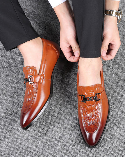Casual Leather Shoes British Fashion Pointed Toe Men's Leather Shoes