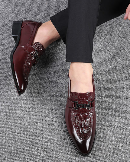 Casual Leather Shoes British Fashion Pointed Toe Men's Leather Shoes