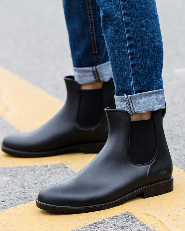 Low-top Men's Rain Boots Fashion Waterproof Low-top Rain Boots Chelsea Water Shoes