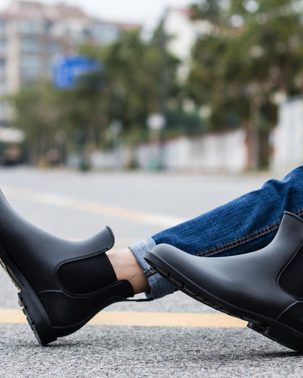 Low-top Men's Rain Boots Fashion Waterproof Low-top Rain Boots Chelsea Water Shoes