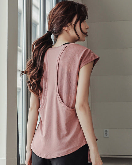 Round Neck Quick-drying T-shirt Loose And Thin Solid Color Short Sleeves
