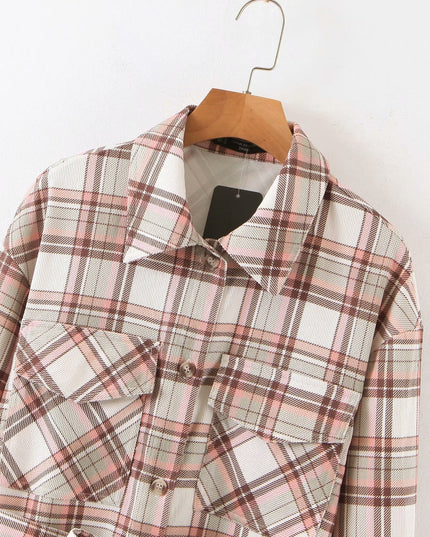 Lapel Single-Breasted Double-Pocket Padded Shirt