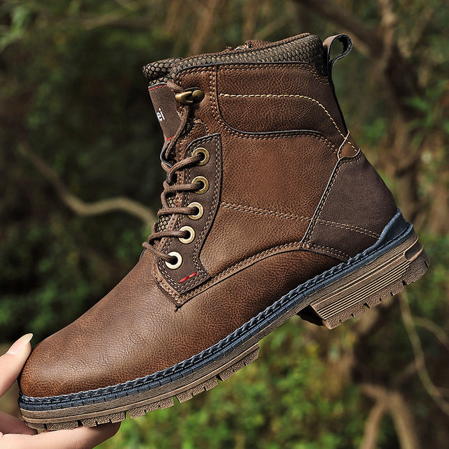 Personality Korean Male High-Top Tooling Boots Outdoor Shoes