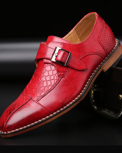 Spring Low-heel Belt Buckle Business Single Shoes Men