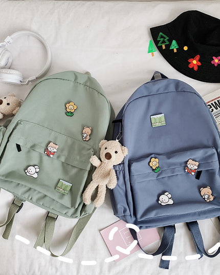 Bear Doll Backpack Fashion All-Match Canvas
