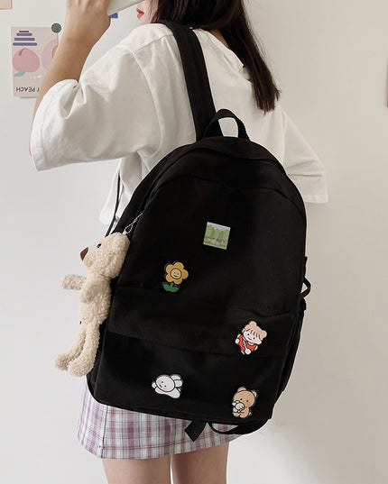 Bear Doll Backpack Fashion All-Match Canvas
