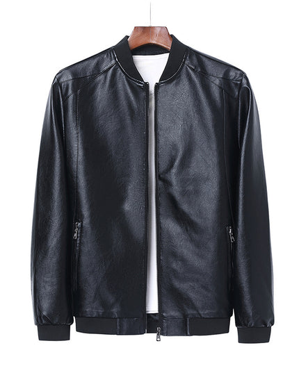 Slim-Fit Handsome Youth Motorcycle Leather Jacket