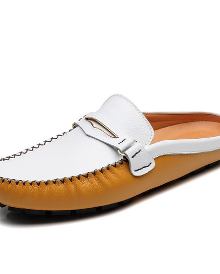 Men's Slippers, Men's Trendy, Summer Leather Half-Support Men