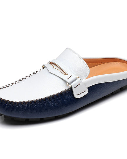 Men's Slippers, Men's Trendy, Summer Leather Half-Support Men