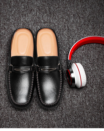 Men's Slippers, Men's Trendy, Summer Leather Half-Support Men