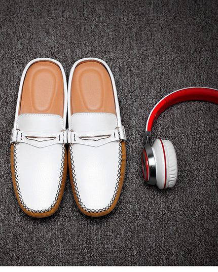 Men's Slippers, Men's Trendy, Summer Leather Half-Support Men
