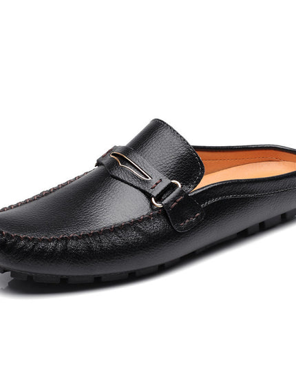 Men's Slippers, Men's Trendy, Summer Leather Half-Support Men