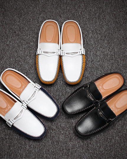 Men's Slippers, Men's Trendy, Summer Leather Half-Support Men
